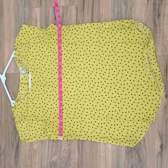 Lily White yellow and black polka dot blouse size S - Picture 5 of 7